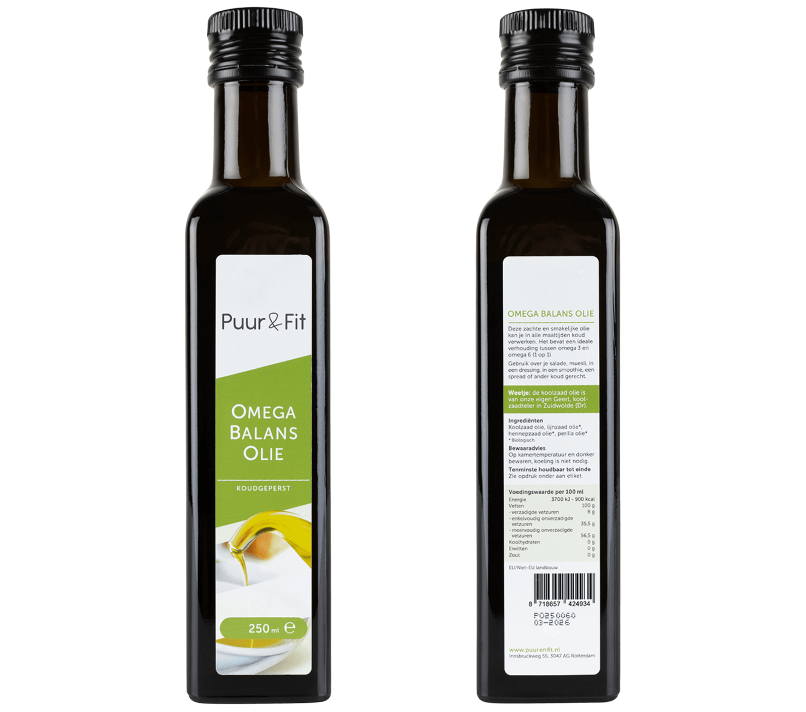 Omega Balans Olie - etiket voor- en achterkant