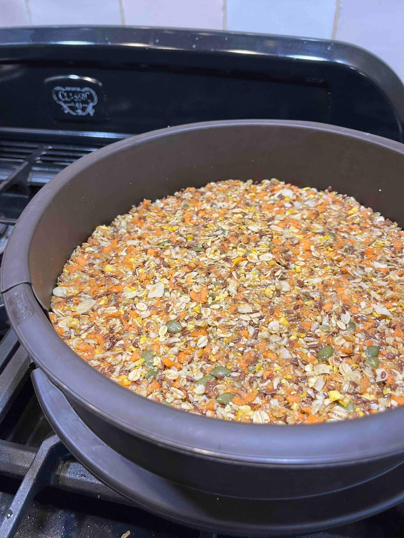 Taartbodem van muesli