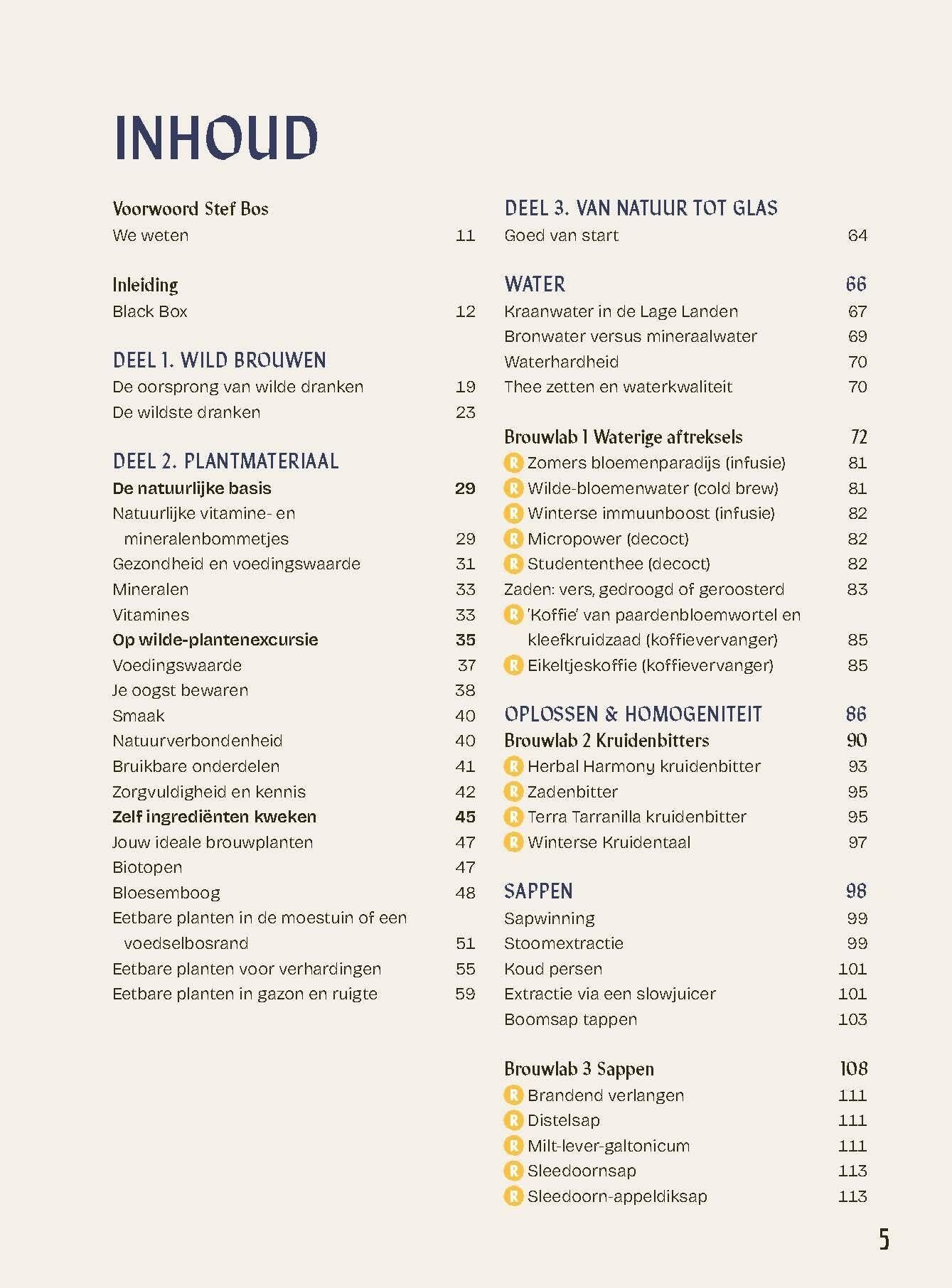 Inhoudsopgave boek Wildste dranken
