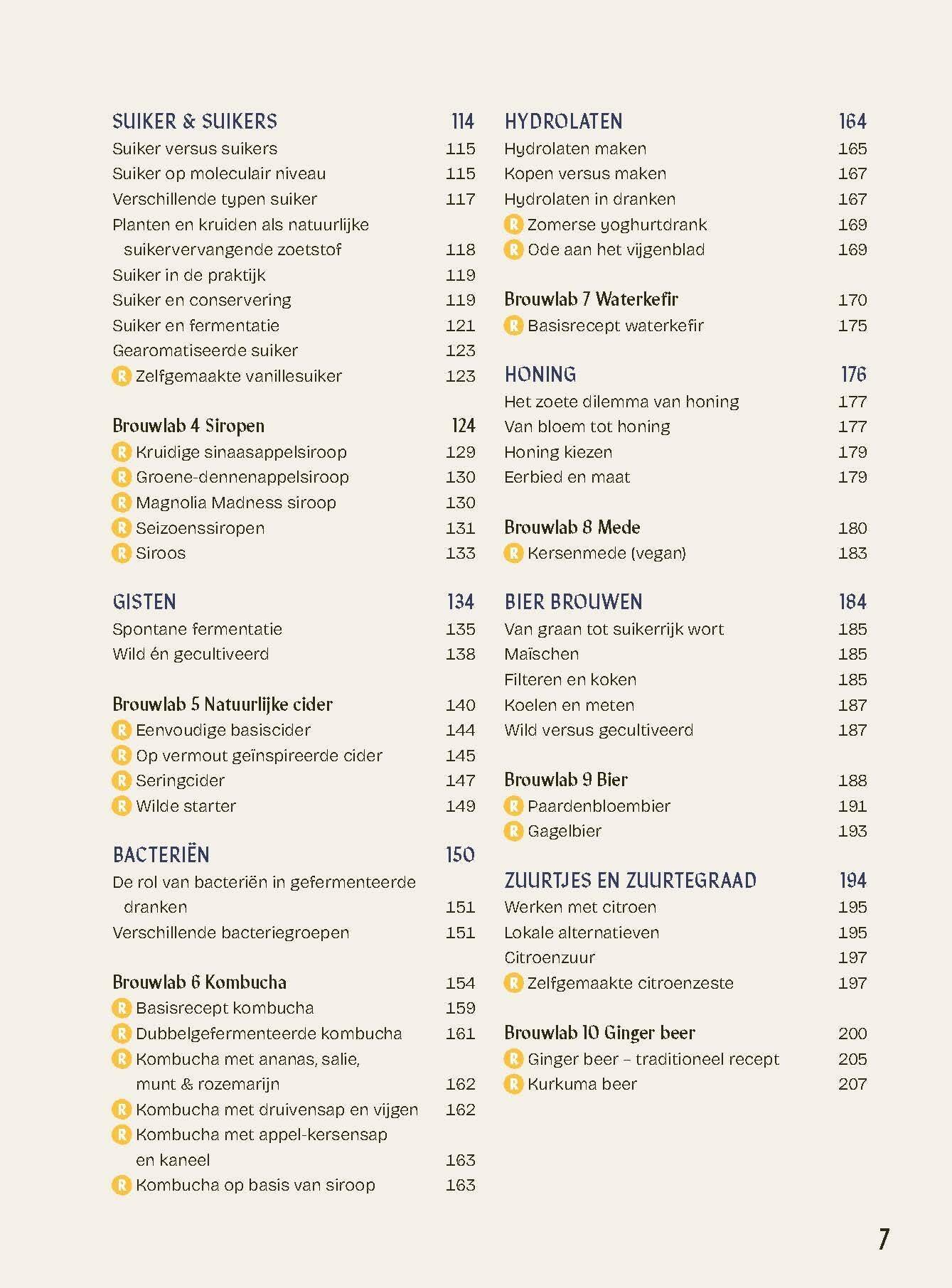 Inhoudsopgave boek Wildste dranken
